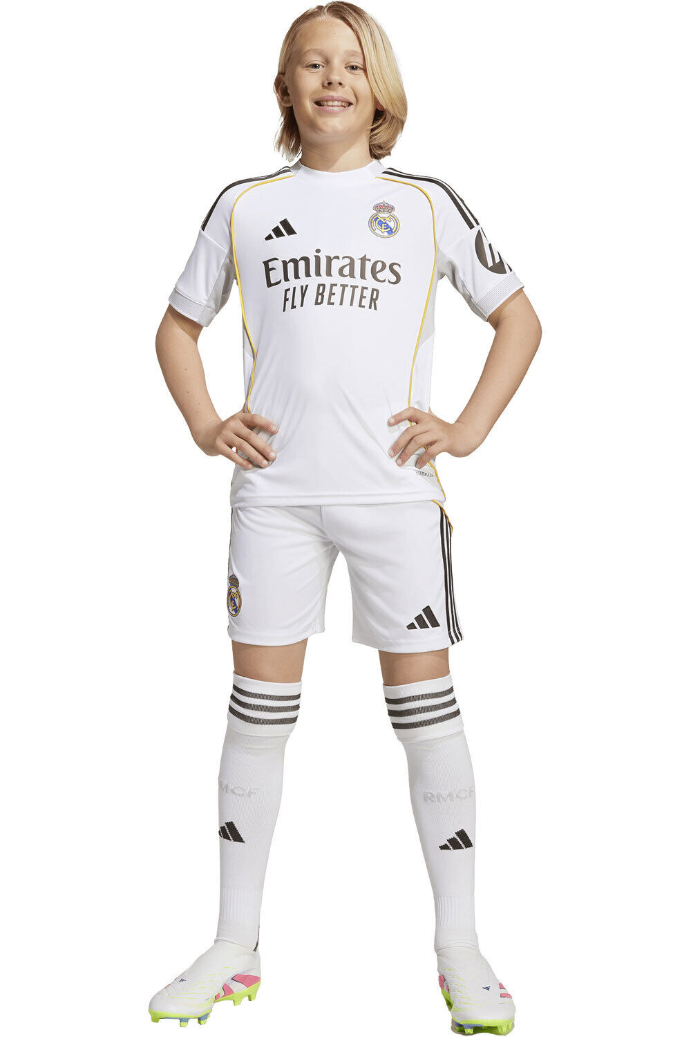 adidas equipación fútbol niño R.MADRID 26 H Y KIT vista frontal