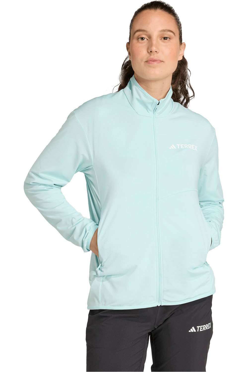 adidas forro polar mujer W MT CW T FZ FL vista frontal