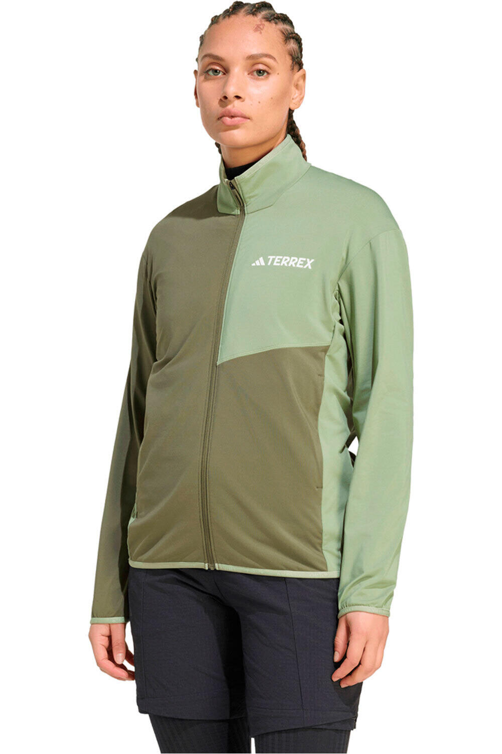 adidas forro polar mujer W MT CW T FZ FL vista frontal