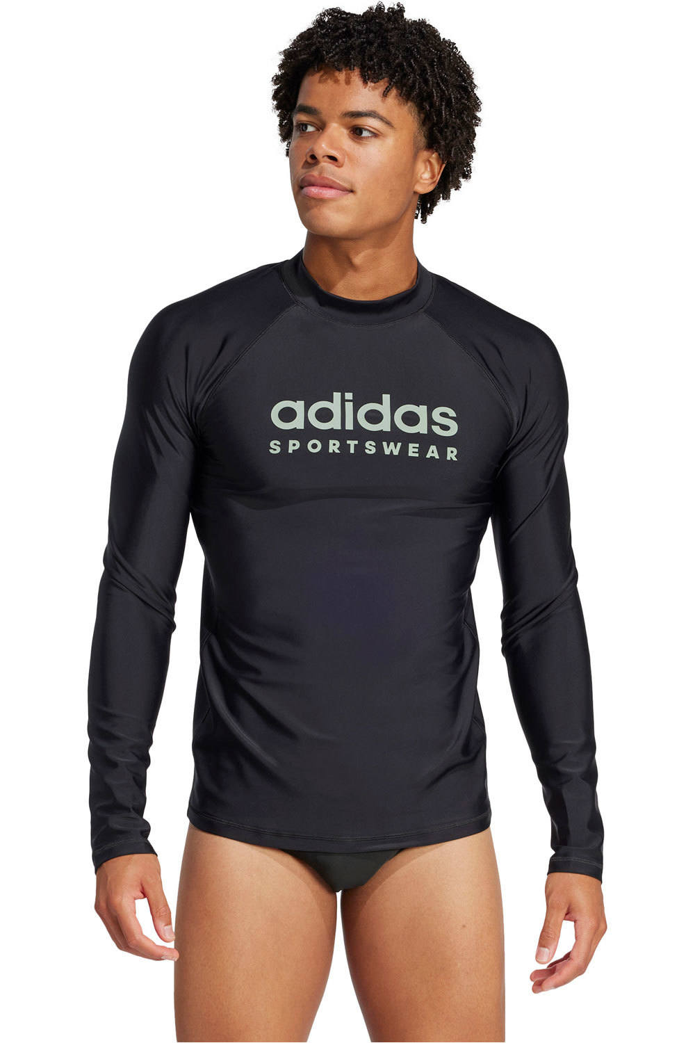 adidas lycra surf manga larga hombre manga larga Rash Guard vista frontal