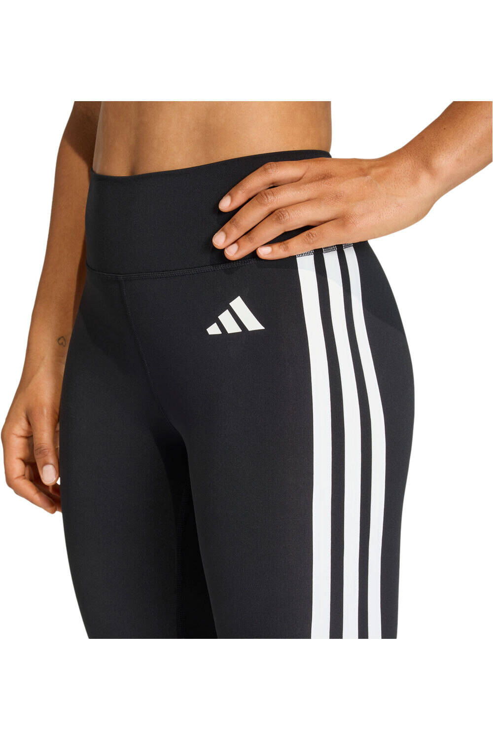 adidas mallas piratas fitness mujer 3/4 OPTIME ESSENTIALS 3 STRIPES vista detalle
