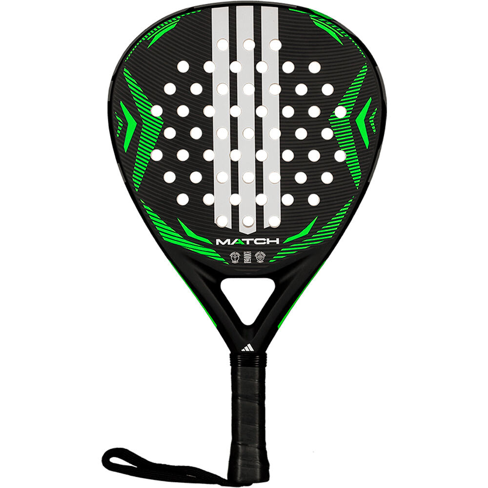 ADIDAS PADEL pala pádel adulto ADIDAS MATCH BLACK LIME vista frontal