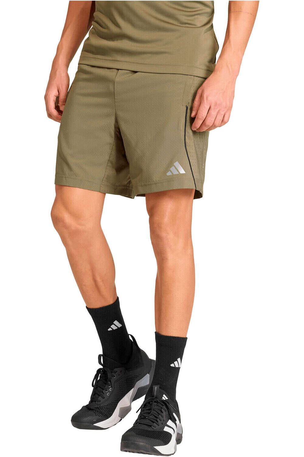 adidas pantalón corto fitness hombre TECH APPAREL CLIMACOOL vista frontal