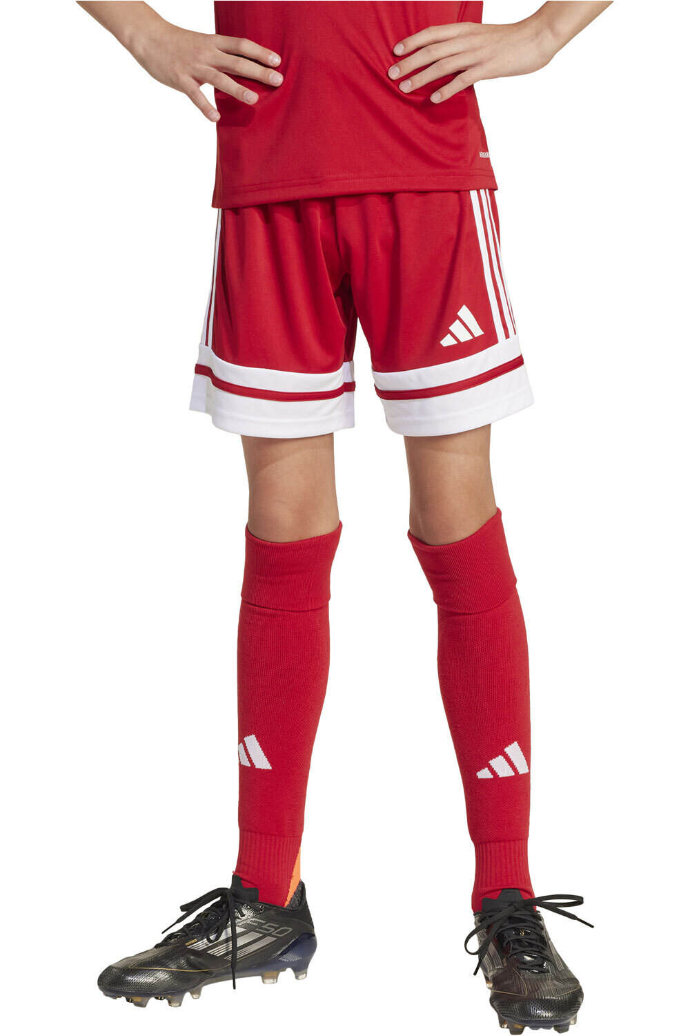 adidas pantalones cortos futbol niño SQUA25 SHO Y vista frontal