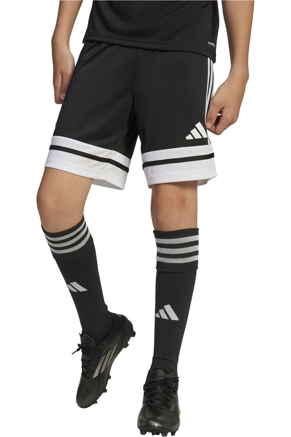 adidas pantalones cortos futbol niño SQUA25 SHO Y vista frontal