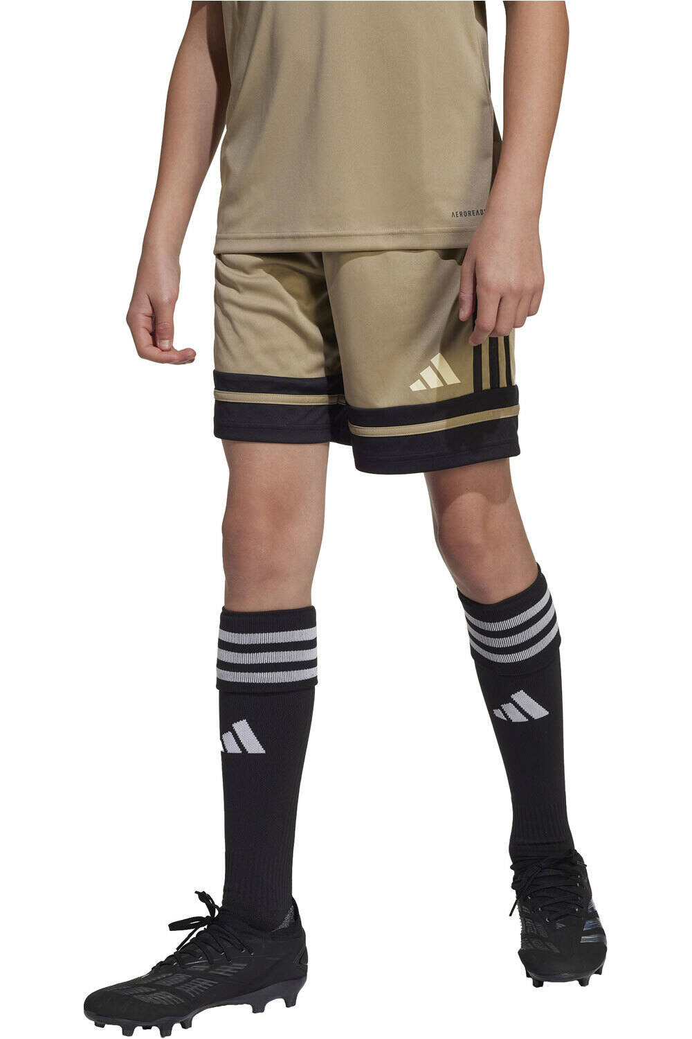 adidas pantalones cortos futbol niño SQUA25 SHO Y vista frontal