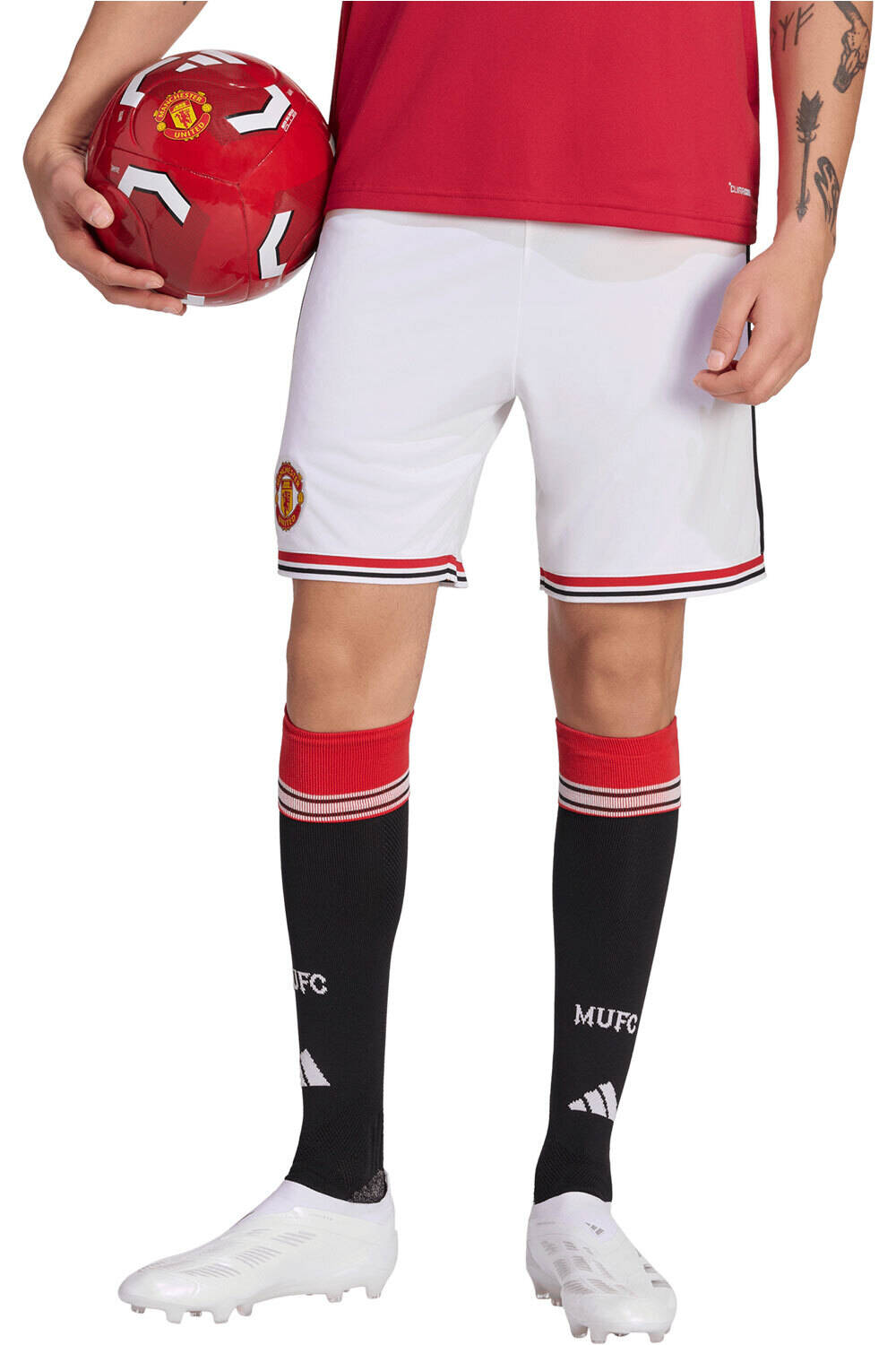adidas pantalones fútbol oficiales MANCHESTER UNITED 1a EQUIPACIN 26/27 vista frontal