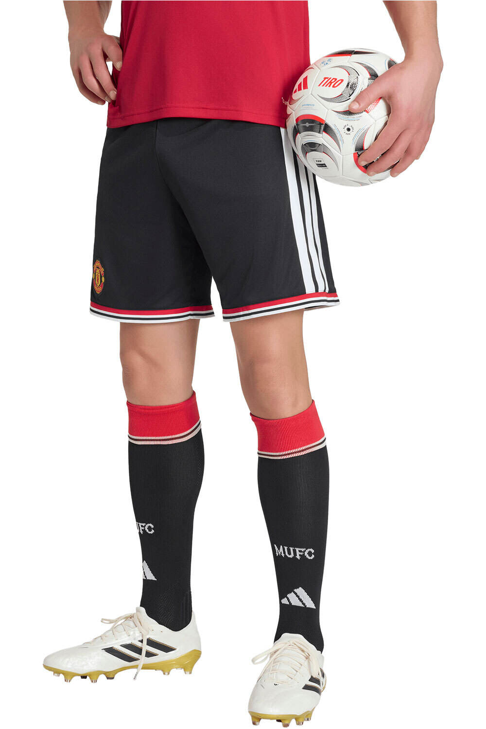 adidas pantalones fútbol oficiales MANCHESTER UNITED 1a EQUIPACIN 26/27 vista frontal
