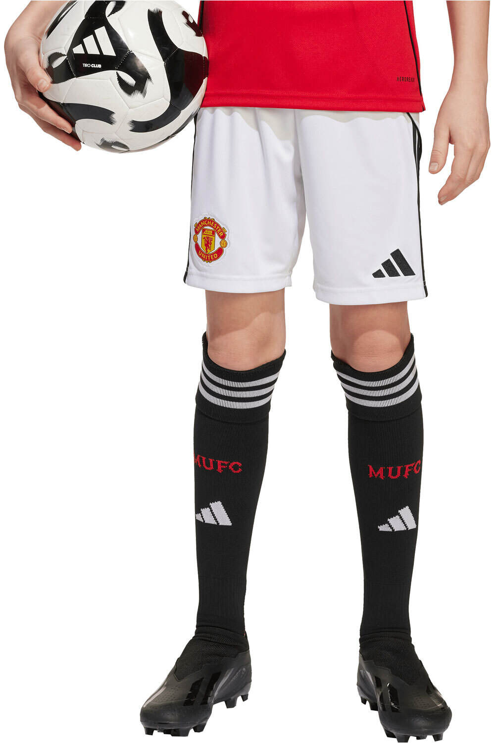 adidas pantalones fútbol oficiales niño 1 EQUIPACIN MANCHESTER UNITED 25/26 vista frontal