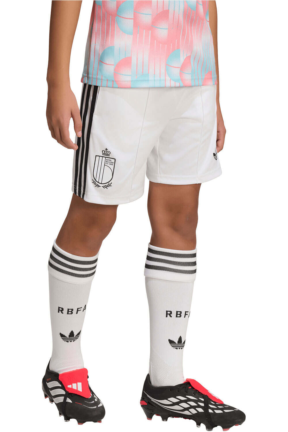 adidas pantalones fútbol oficiales niño BELGICA 26 SEGUNDA EQUIPACION vista frontal