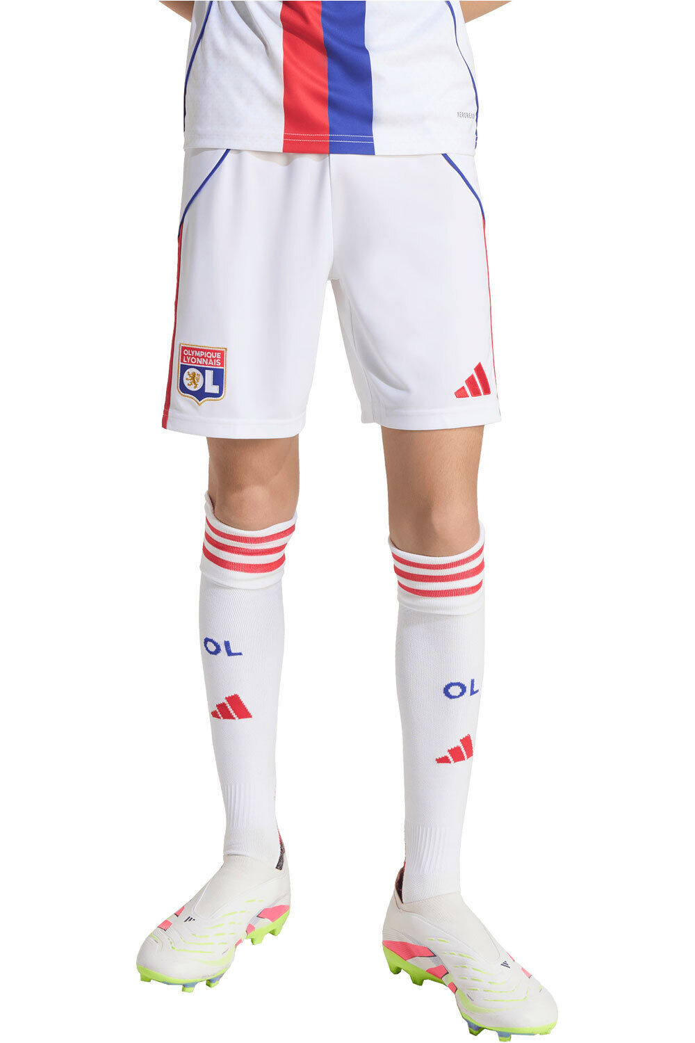 adidas pantalones fútbol oficiales niño O.LYON 26 H SHO Y vista frontal