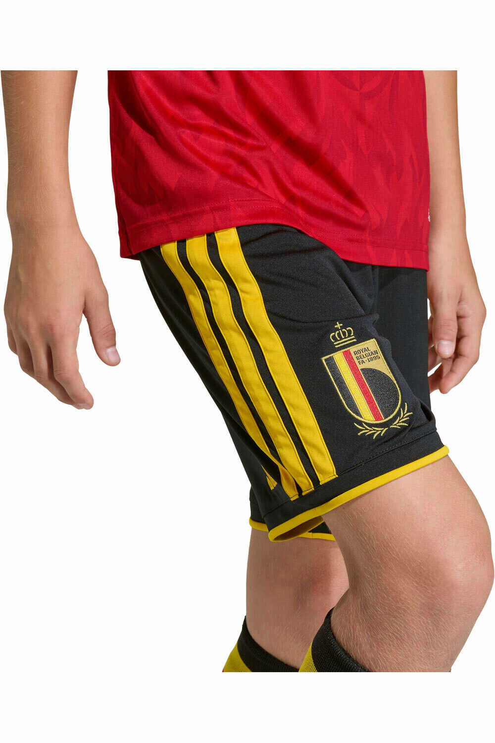 adidas pantalones fútbol oficiales niño PRIMERA EQUIPACION BELGICA 26 vista detalle