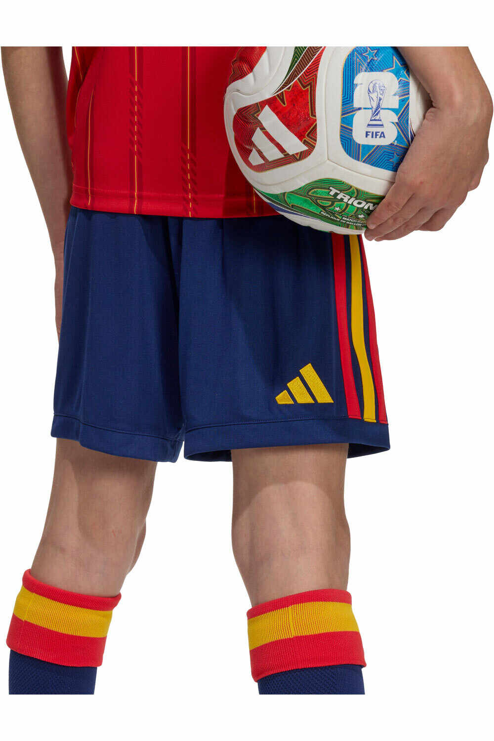 adidas pantalones fútbol oficiales niño PRIMERA EQUIPACION ESPANA 26 vista detalle