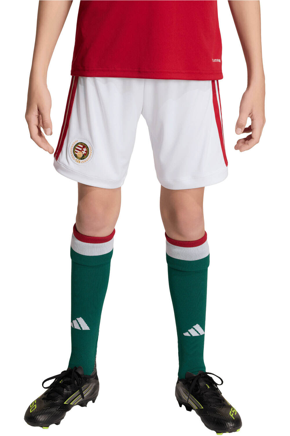 adidas pantalones fútbol oficiales niño PRIMERA EQUIPACION HUNGRIA 26 vista frontal