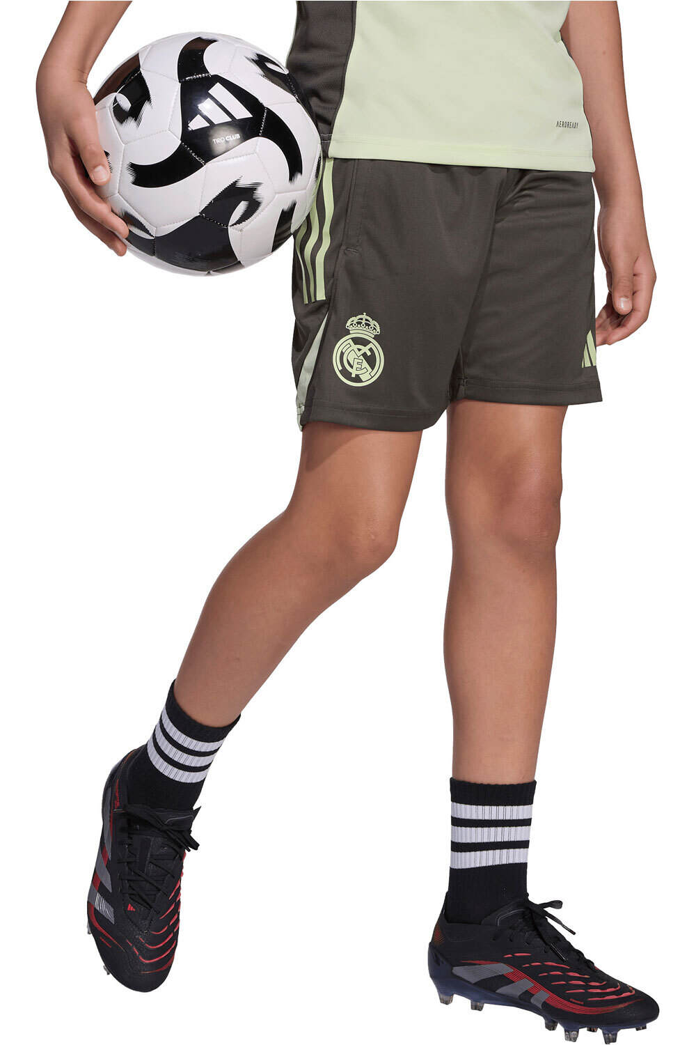 adidas pantalones fútbol oficiales niño R.MADRID 26 TR SHO Y vista frontal