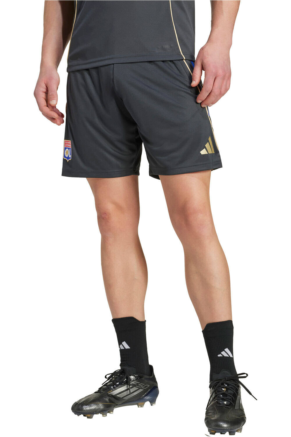 adidas pantalones fútbol oficiales O.LYON 26 TR SHO vista frontal