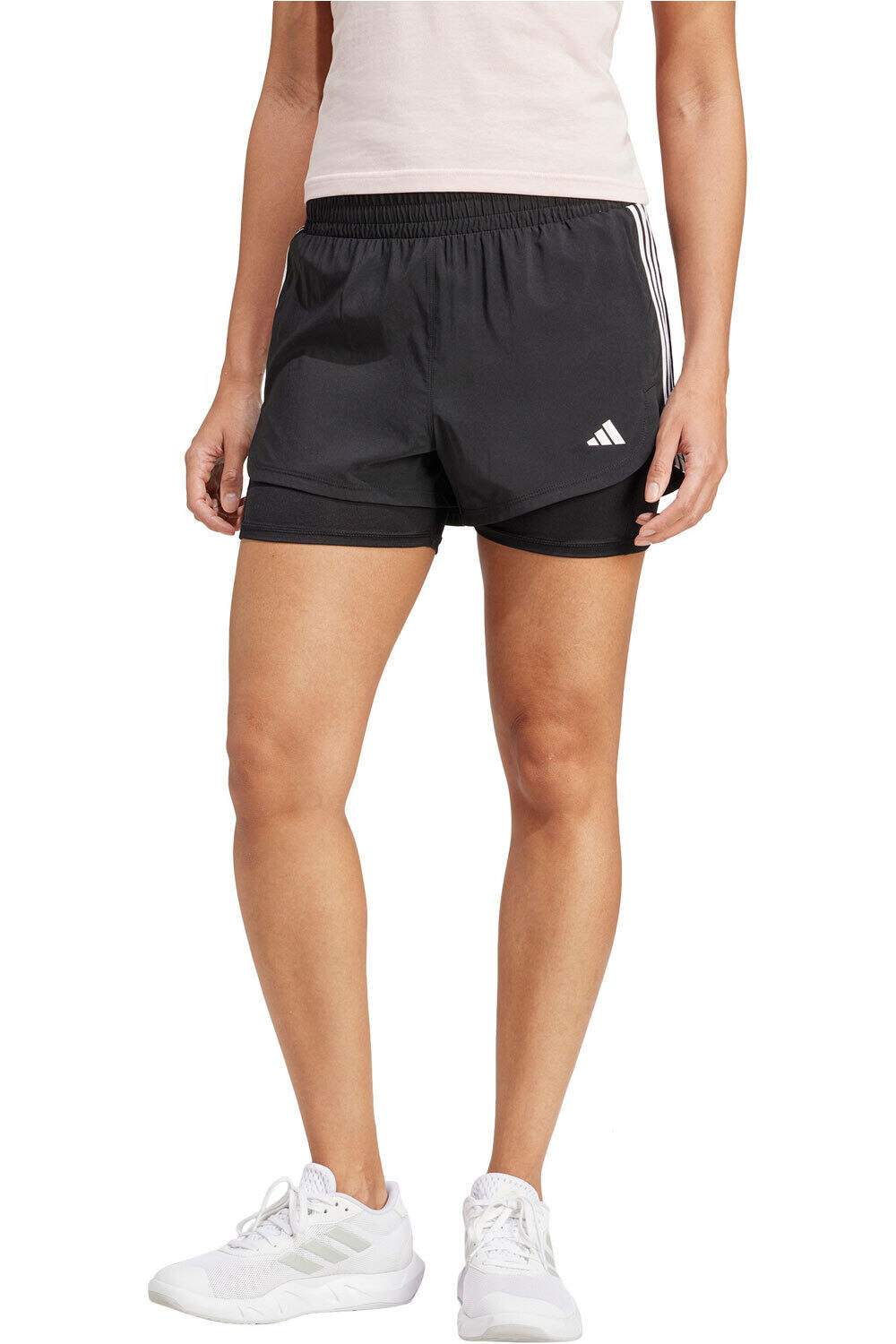 adidas pantalones y mallas cortas fitness mujer 2-IN-1 PACER vista frontal