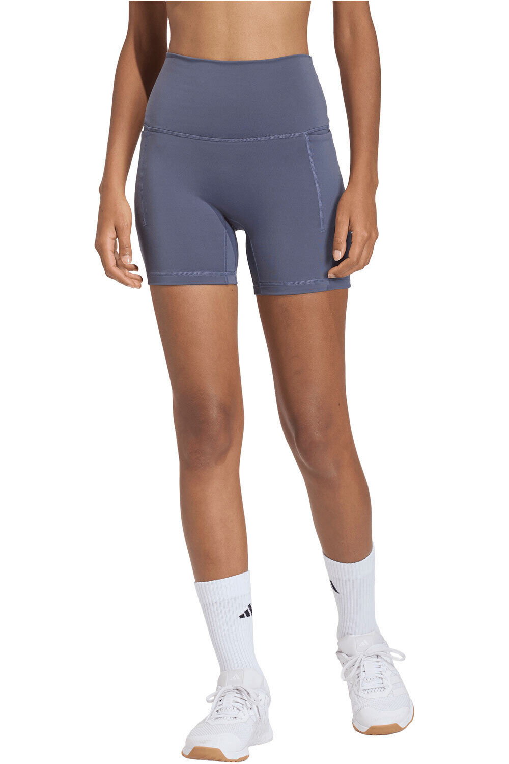 adidas pantalones y mallas cortas fitness mujer 3 STRIPES STUDIO ALL ME vista frontal