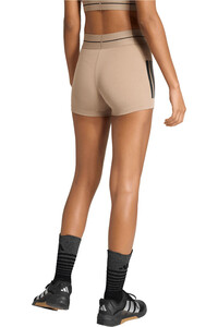 adidas pantalones y mallas cortas fitness mujer HYPERGLAM 3 STRIPES vista trasera