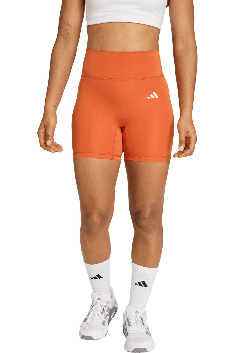 adidas pantalones y mallas cortas fitness mujer OPTIME ESSENTIALS vista frontal