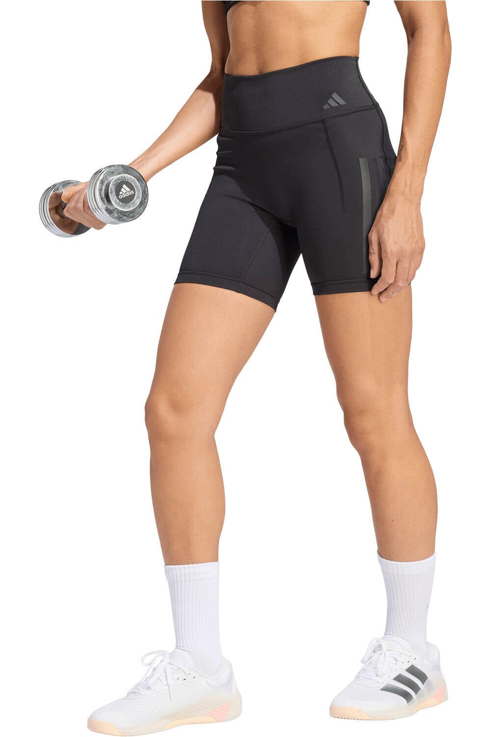 adidas pantalones y mallas cortas fitness mujer OPTIME WORKOUT 3-STRIPES vista frontal