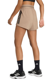 adidas pantalones y mallas cortas fitness mujer TEJIDO HYPERGLAM 3 STRIPES vista trasera