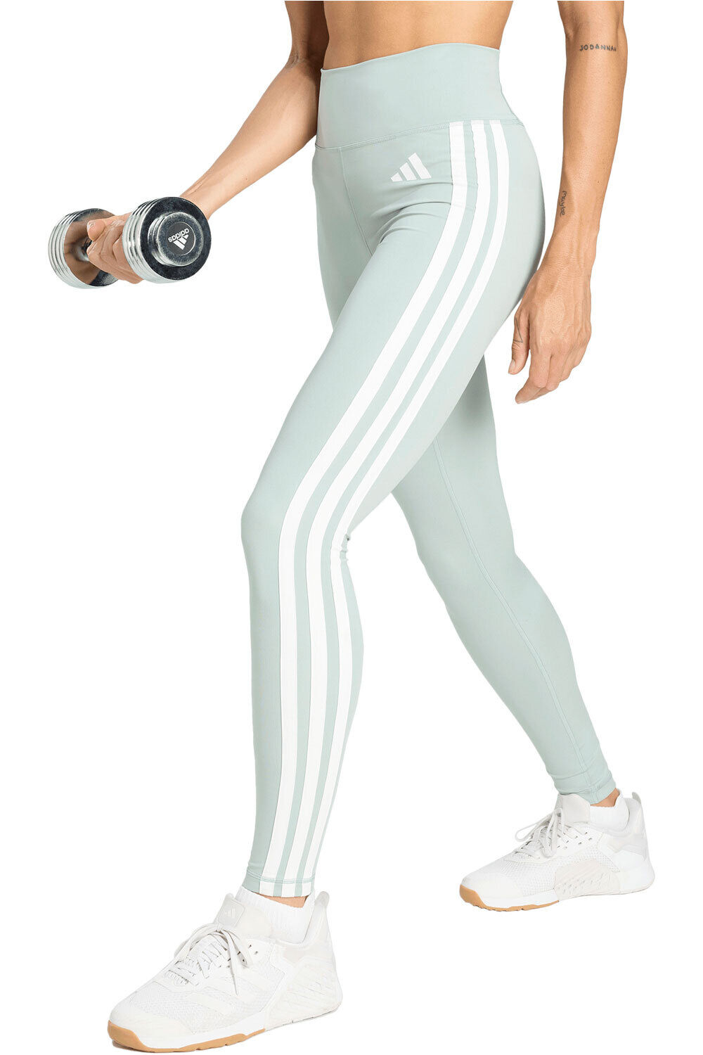 adidas pantalones y mallas largas fitness mujer 7/8 OPTIM ESSENTIALS 3 STRIPES vista frontal