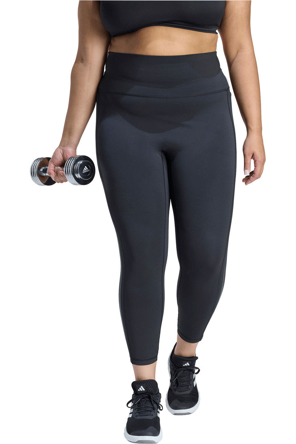 adidas pantalones y mallas largas fitness mujer 7/8 OPTIME 3 STRIPES (TALLAS GRANDES) vista frontal