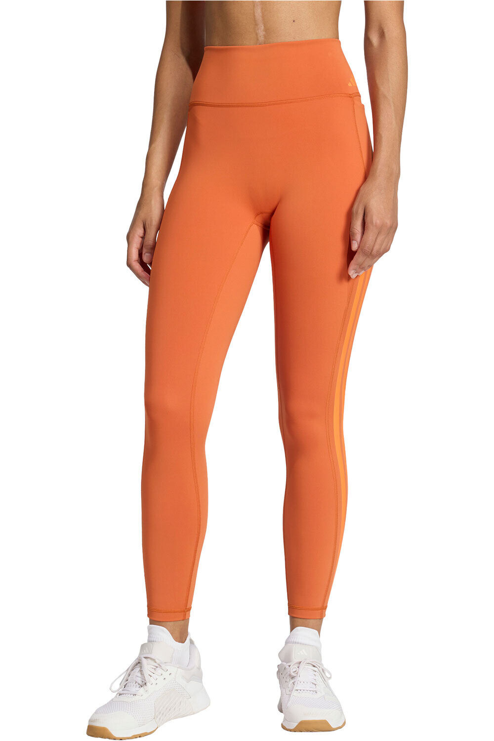 adidas pantalones y mallas largas fitness mujer 7/8 OPTIME 3 STRIPES vista frontal