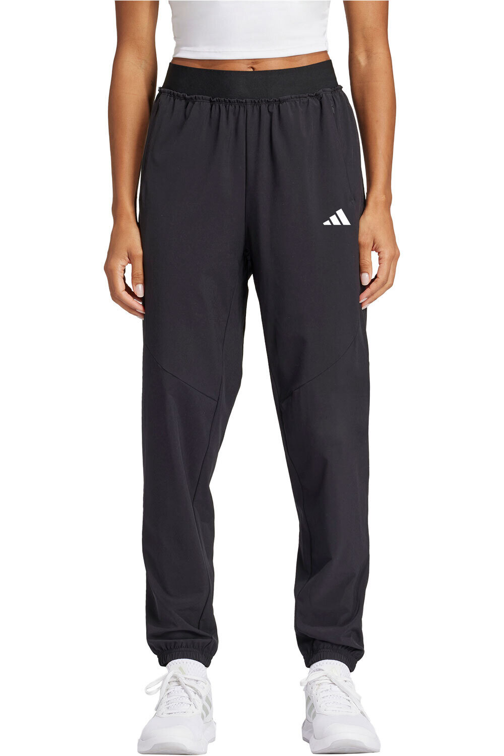 adidas pantalones y mallas largas fitness mujer D4T WVN PANT vista frontal