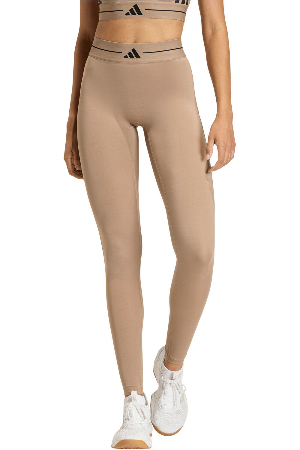 adidas pantalones y mallas largas fitness mujer HYPERGLAM 3 BANDAS vista frontal