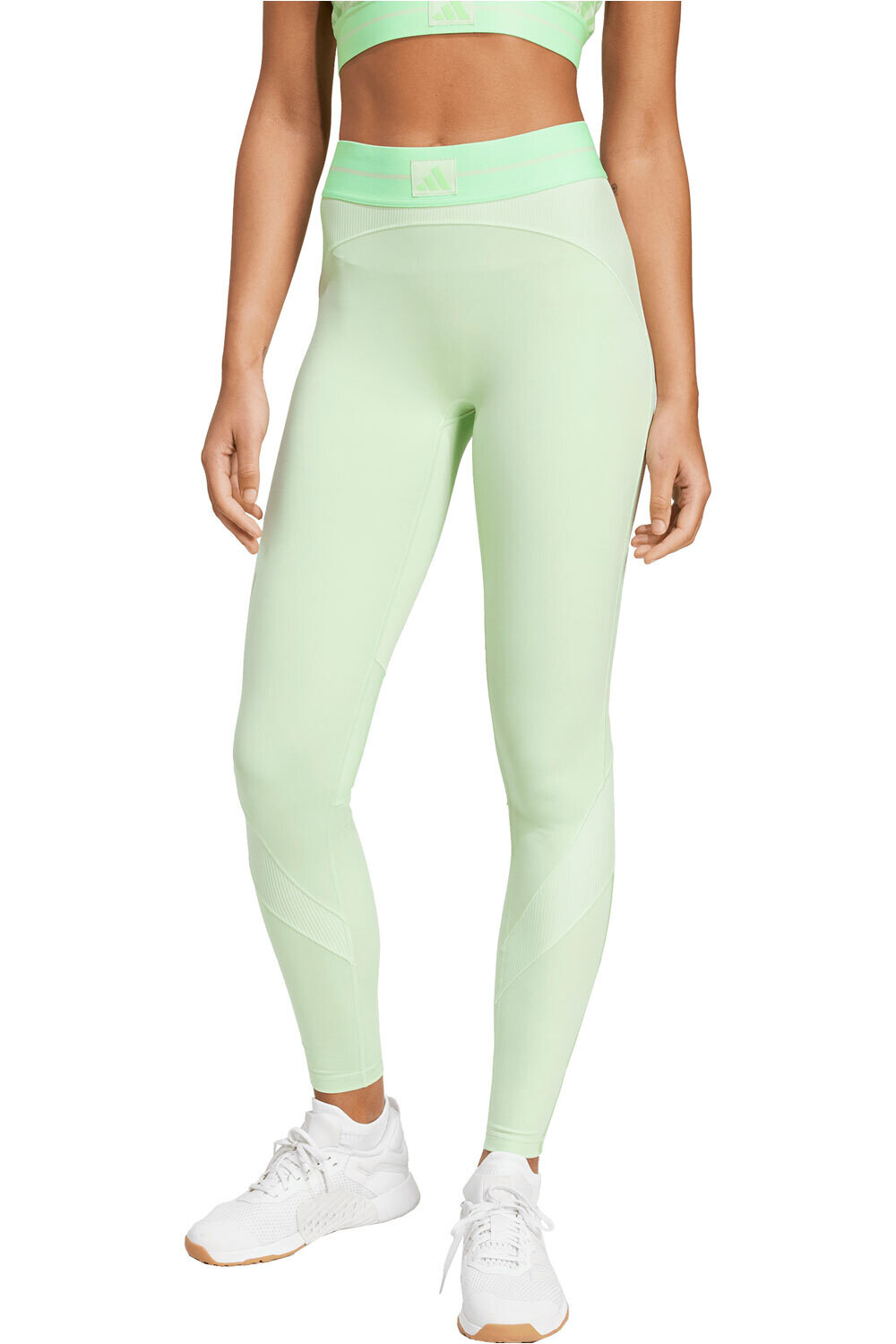adidas pantalones y mallas largas fitness mujer HYPERGLAM RIB 1/1 vista frontal