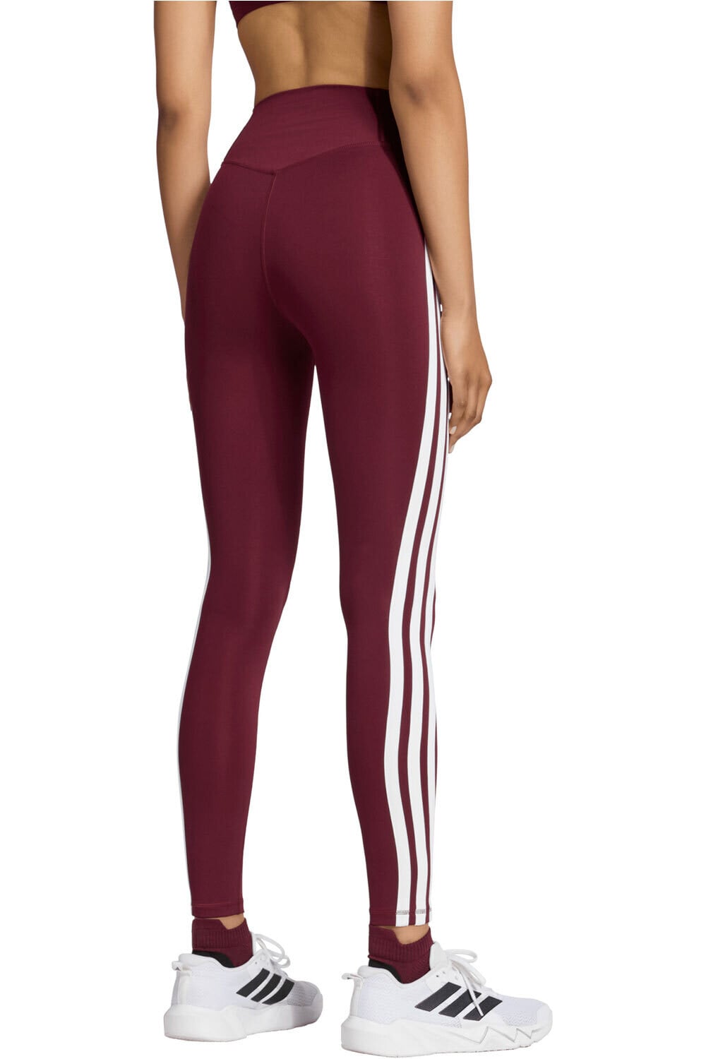 adidas pantalones y mallas largas fitness mujer OPTIME ESSENTIALS 3-STRIPES 7/8 vista trasera