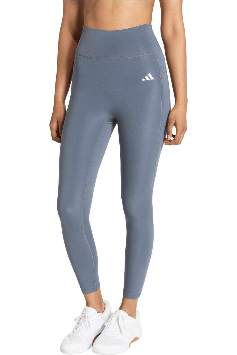 adidas pantalones y mallas largas fitness mujer OPTIME ESSENTIALS NO FRONT RISE SEAM 7/8 vista frontal