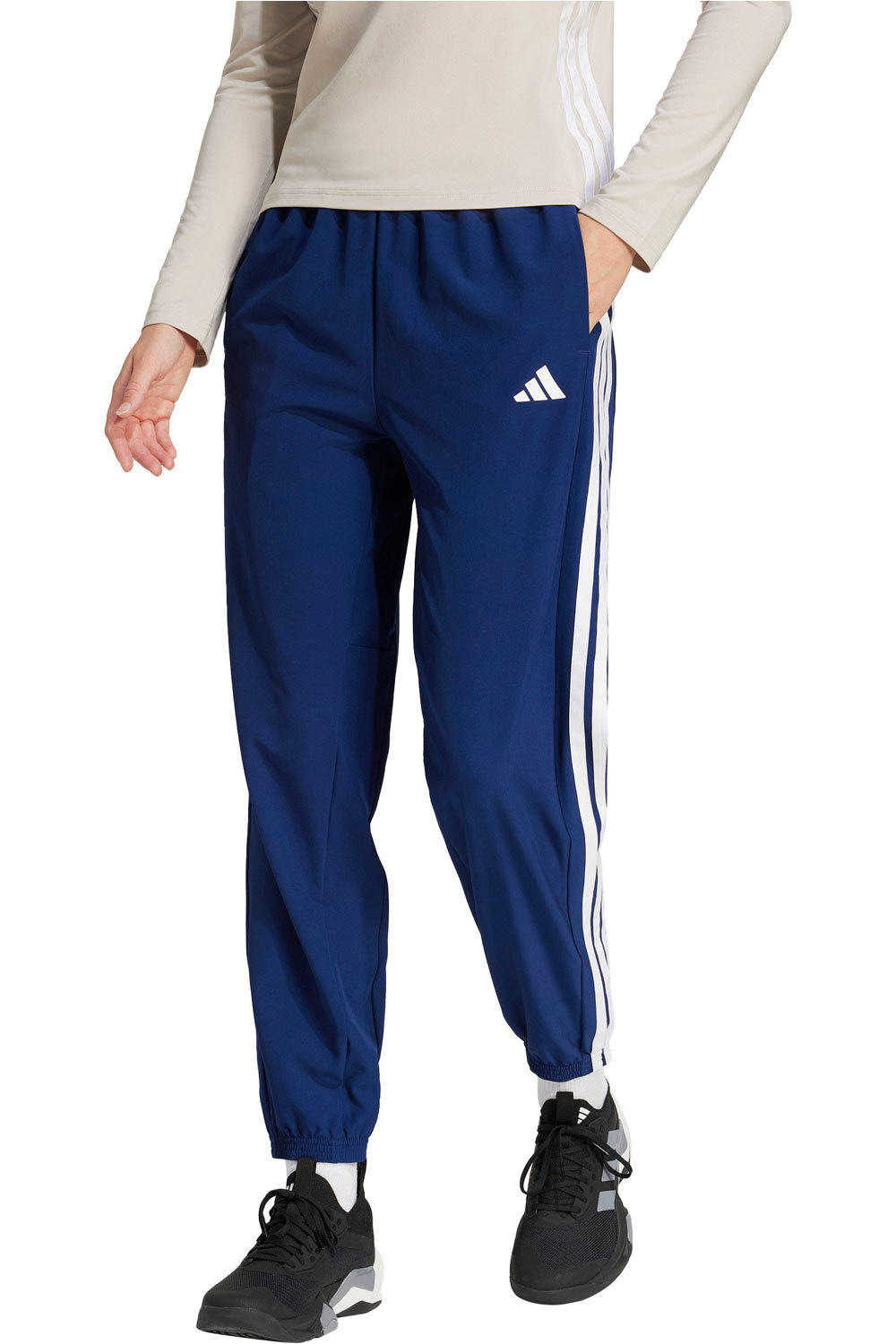 adidas pantalones y mallas largas fitness mujer TE 3S WOVEN PT vista frontal