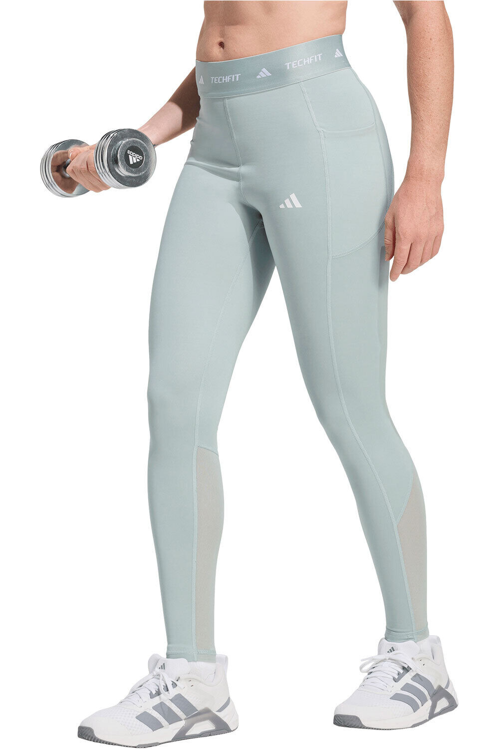 adidas pantalones y mallas largas fitness mujer TECHFIT STASH POCKET vista frontal