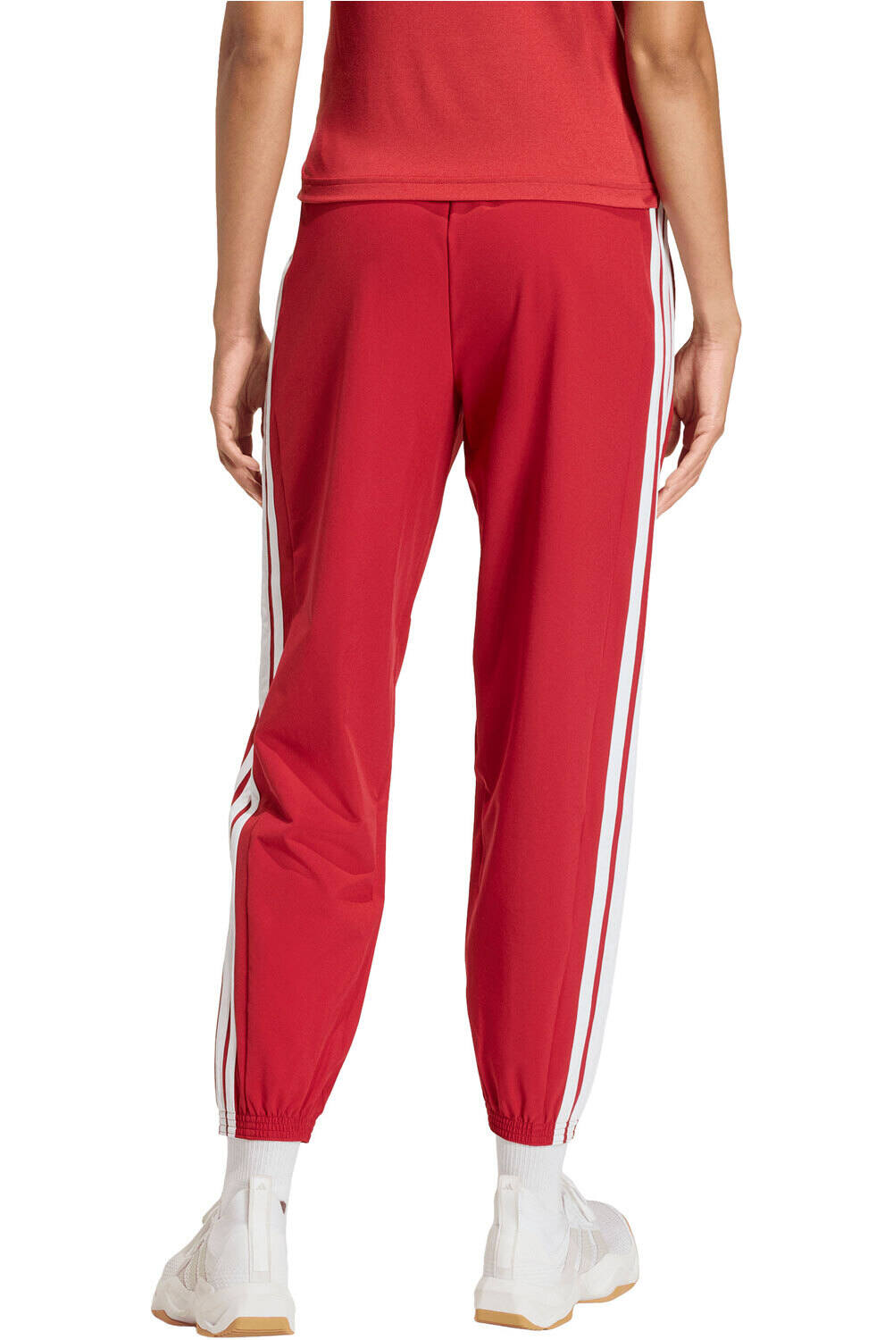 adidas pantalones y mallas largas fitness mujer TRAIN ESSENTIALS WOVEN 3 BANDAS vista trasera