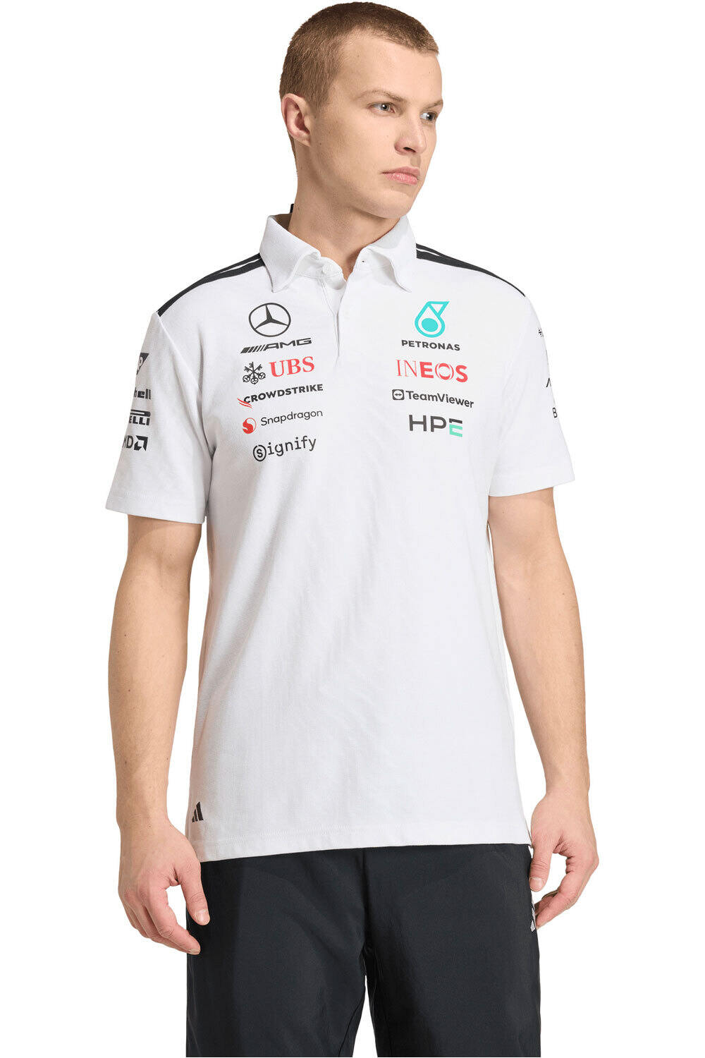 adidas polo manga corta hombre MERCEDES-AMG PETRONAS F1 ENGINEERS vista detalle