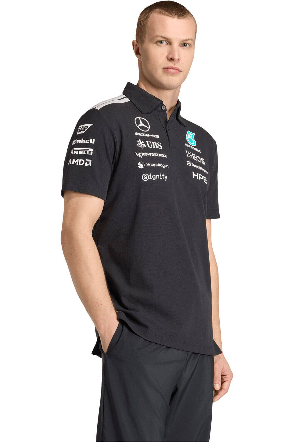 adidas polo manga corta hombre MERCEDES-AMG PETRONAS F1 TEAM vista frontal