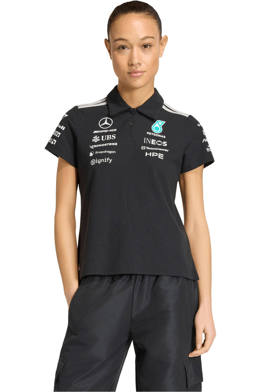 adidas polo manga corta mujer MERCEDES-AMG PETRONAS F1 POLO vista frontal