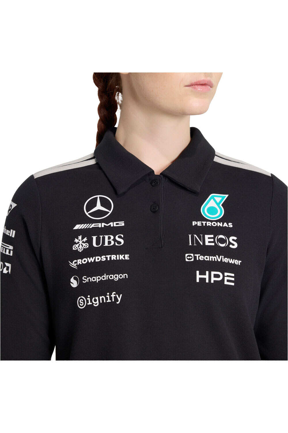 adidas polo manga larga mujer MERCEDES-AMG PETRONAS F1 TEAM POLO vista detalle