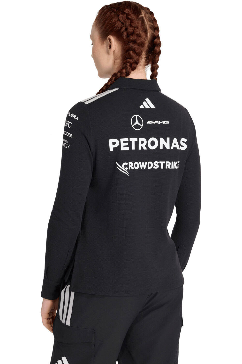 adidas polo manga larga mujer MERCEDES-AMG PETRONAS F1 TEAM POLO vista trasera