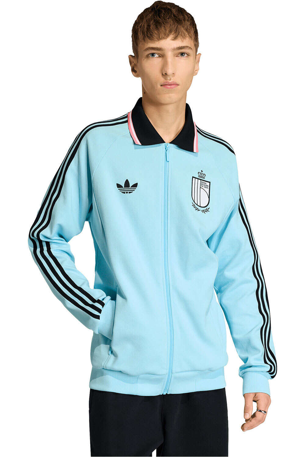 adidas sudadera entrenamiento fútbol HIMNO SEGUNDA EQUIPACION BELGICA vista frontal