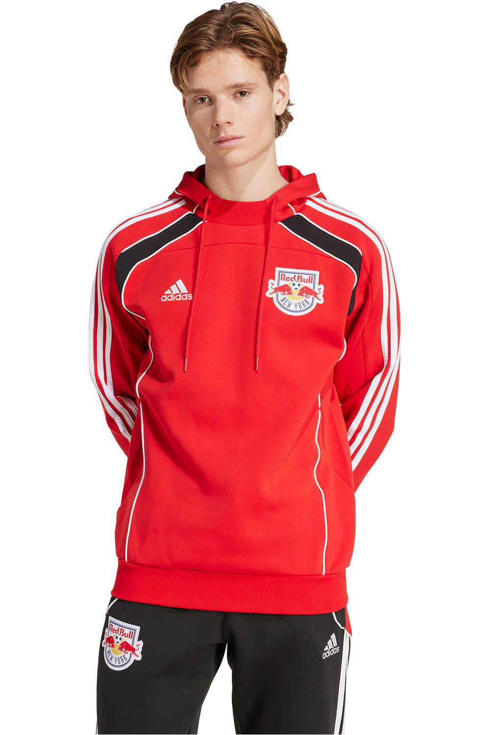 adidas sudadera entrenamiento fútbol New York Red Bulls UBP Travel Hoodie vista frontal