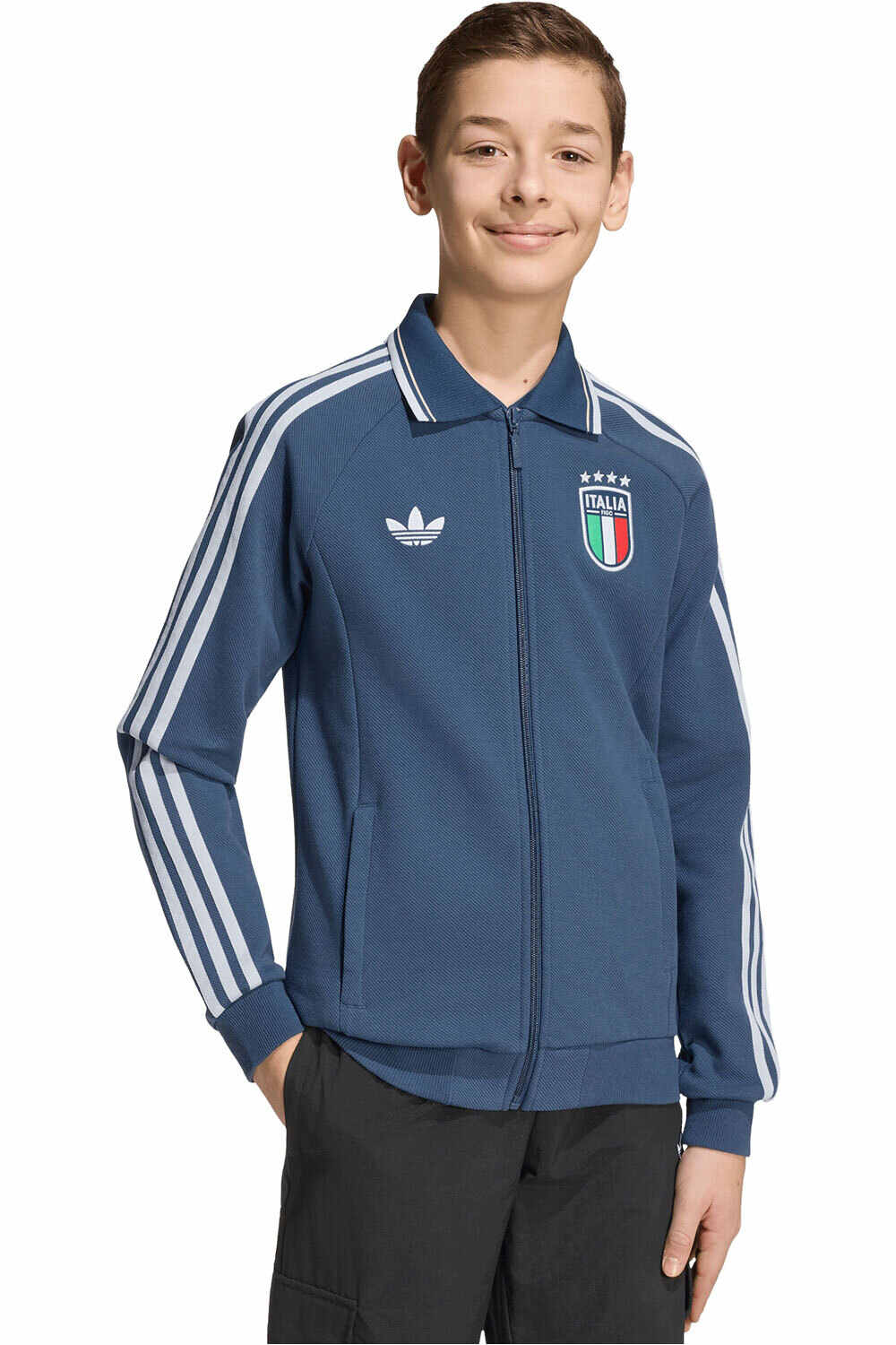 adidas sudadera entrenamiento fútbol niño HIMNO SEGUNDA EQUIPACIN ITALIA vista frontal