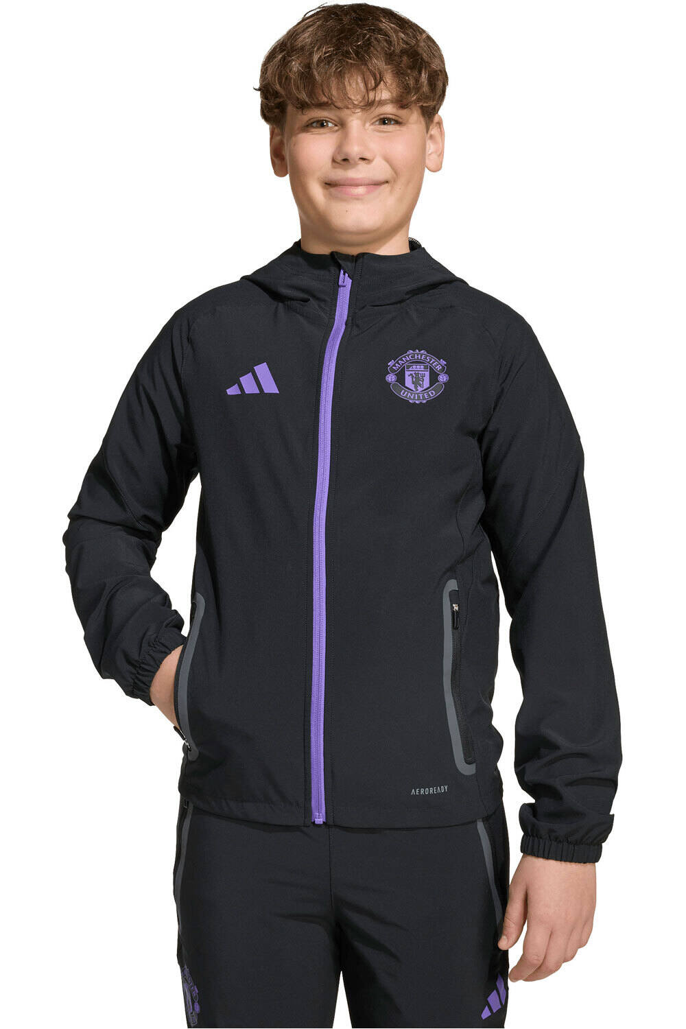 adidas sudadera entrenamiento fútbol niño MANCHESTER UNITED TIRO25 vista frontal