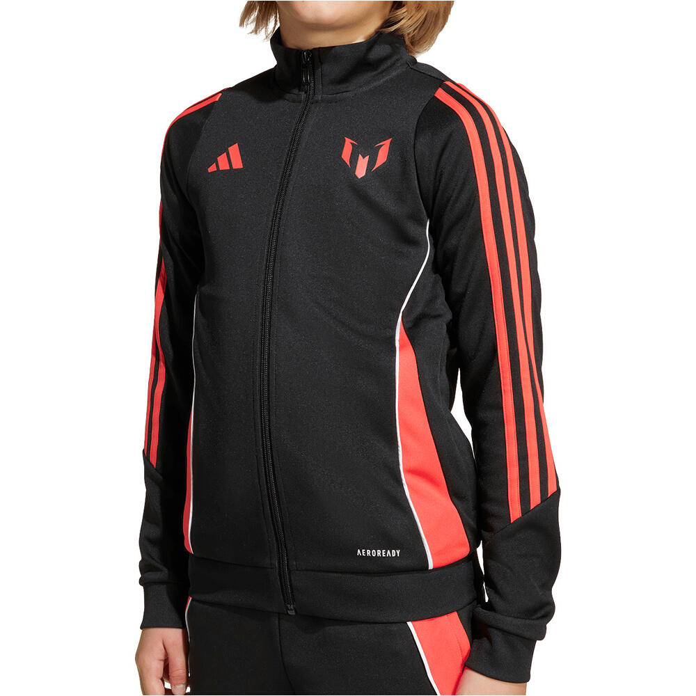 adidas sudadera entrenamiento fútbol niño MESSI JKT Y NERO vista frontal