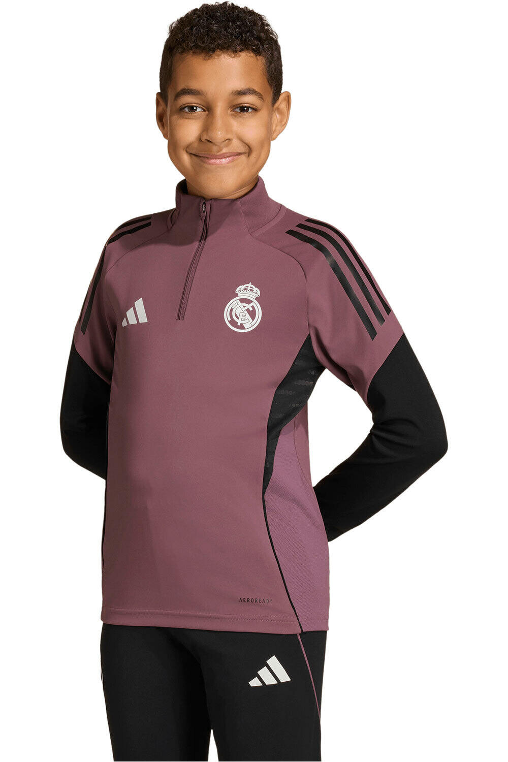 adidas sudadera entrenamiento fútbol niño REAL MADRID TIRO 25 COMPET vista frontal