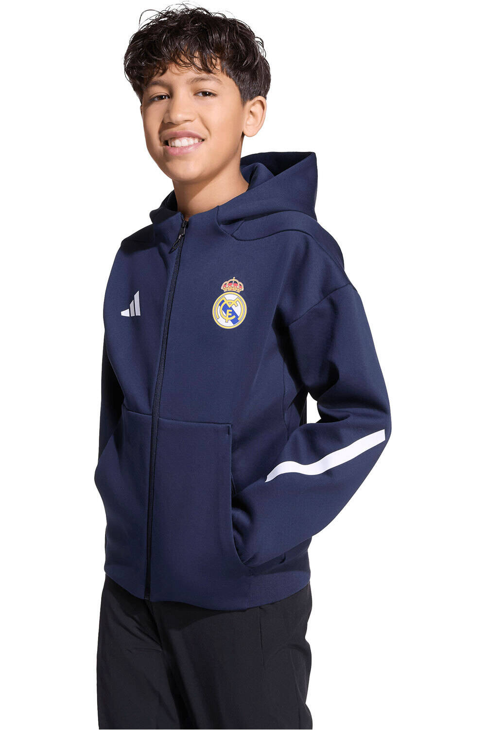 adidas sudadera entrenamiento fútbol niño REAL MADRID Z.N.E. ANTHEM vista frontal