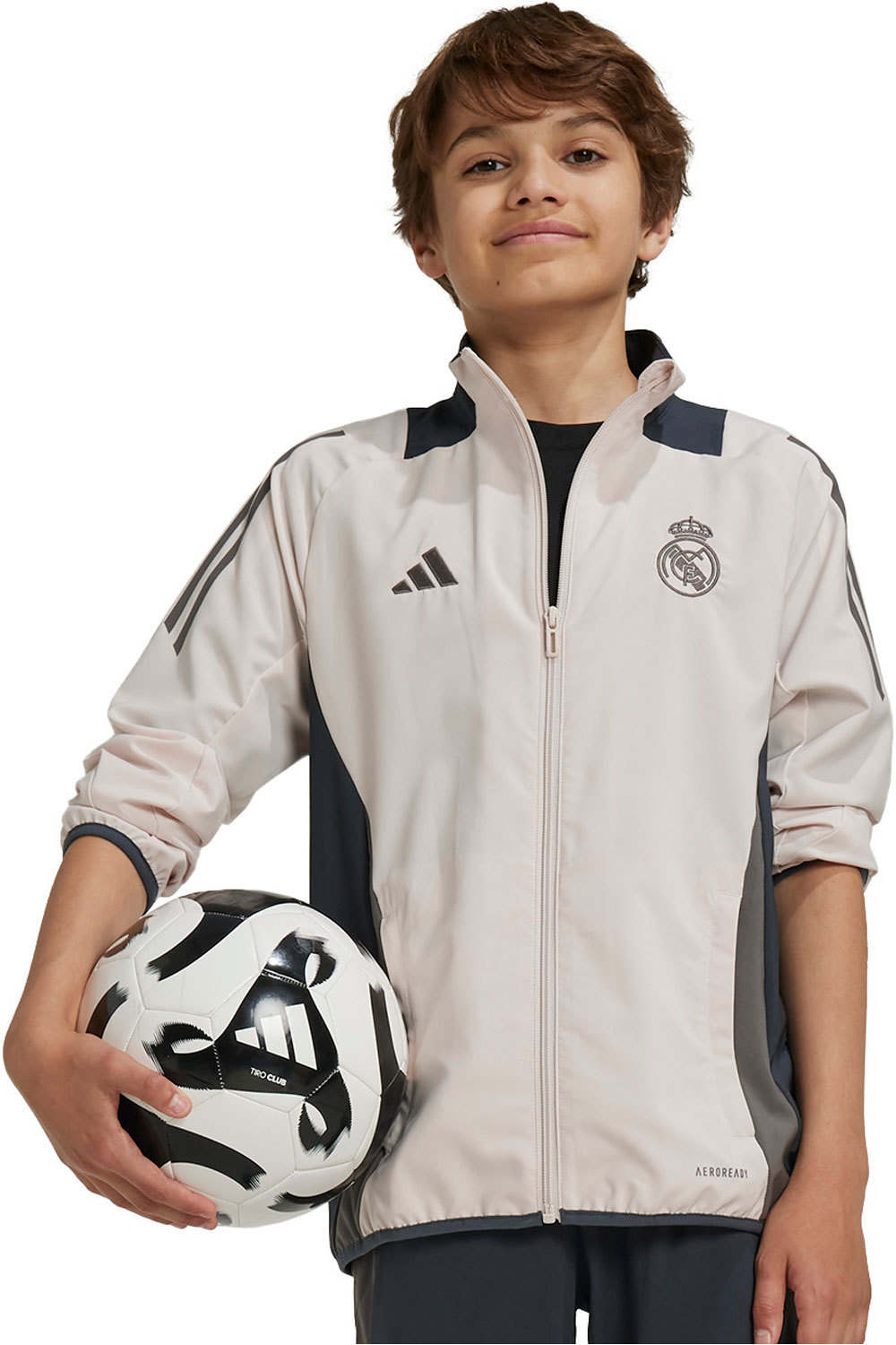 adidas sudadera entrenamiento fútbol niño R.MADRID 25 EU PRE JKY vista frontal